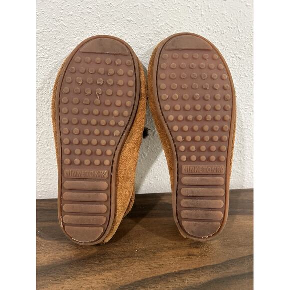 Minnetonka Moccasin Suede Leather Beaded Thunderbird Design Youth Girls Size 1 - Picture 8 of 8